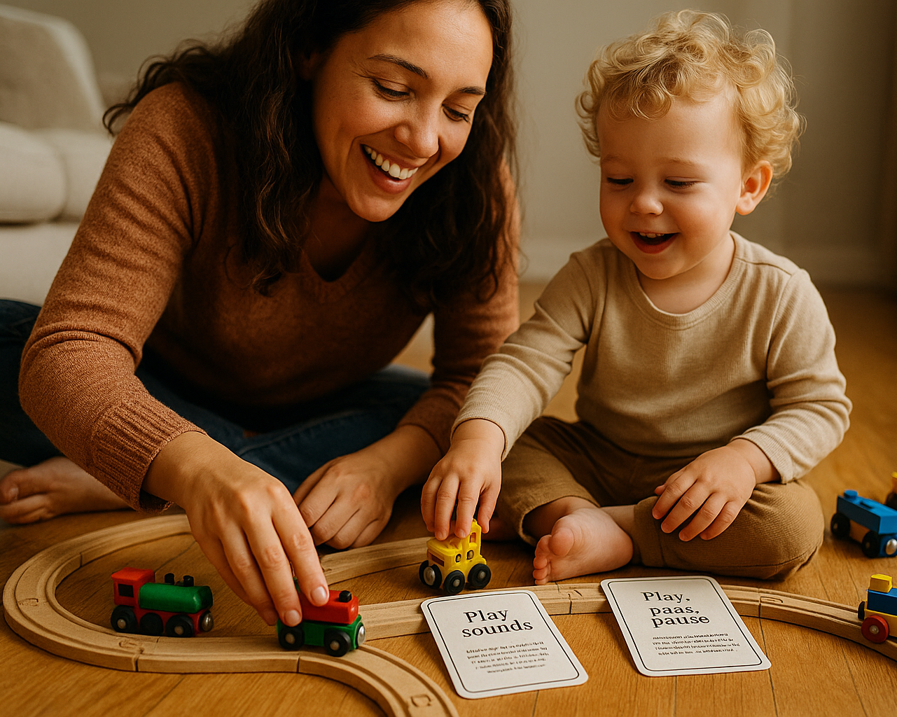 Can you make the cards laying down on the track so they look more natural?